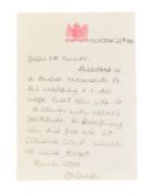 DIANA, PRINCESS OF WALES - HANDWRITTEN LETTER TO JOHN MUNRO