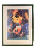 FOOTBALL - PELE (1940-2022) - C. MICHAEL DUDASH SIGNED LTD ED PRINT