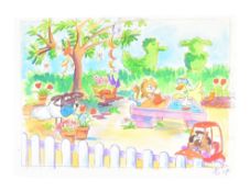 AARDMAN ANIMATIONS - SYLVIA BULL - ORIGINAL WATERCOLOUR ILLUSTRATION