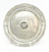 A 20TH CENTURY PEWTER TRAY CHARGER BY ETAIN DE LA FONTAINE PARIS