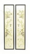 PAIR OF 20TH CENTURY CHINESE EMBROIDERED PANELS, FRAMED