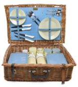 BREXTON VINTAGE MID-CENTURY WICKER PICNIC HAMPER