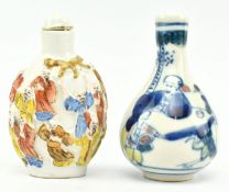 TWO 20TH CENTURY CHINESE CERAMIC SNUFF BOTTLES