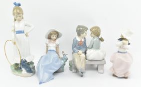 NAO PORCELAIN - COLLECTION OF FOUR VINTAGE PORCELAIN FIGURINES