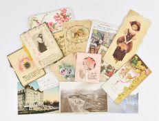 COLLECTION OF VICTORIAN POSTCARDS & GREETING CARDS