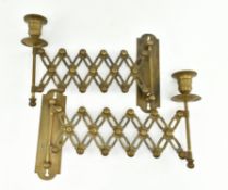 PAIR OF 20TH CENTURY FRENCH STYLE BRASS TONED SCISSOR ACTION WALL LIGHTS