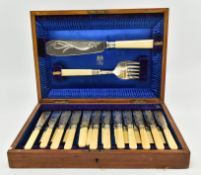 CASED 19TH CENTURY SILVER PLATED CUTLERY