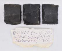 1805 MUSKET FLINTS BELIEVED FROM THE WRECK OF THE LORD OF ABERGAVENNY