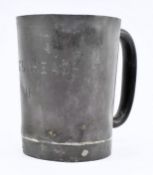 VICTORIAN PEWTER HANDLED TANKARD FOR KING'S HEAD TAVERN