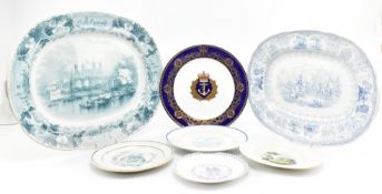 COLLECTION OF 19TH CENTURY & LATER CERAMIC MILITARY PLATES & PLATTERS