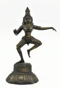 20TH CENTURY INDIAN BRASS GODDESS PARVATI DEITY STATUE
