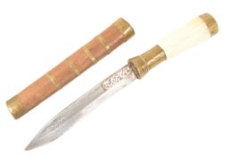 EARLY 20TH CENTURY NEPALESE BONE HILTED DAGGER