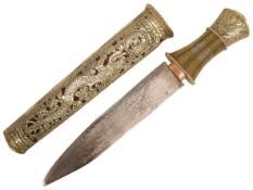 19TH CENTURY BHUTANESE DOZUM KNIFE DAGGER