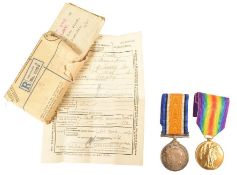WWI FIRST WORLD WAR MEDAL PAIR - SURREY YEOMANRY