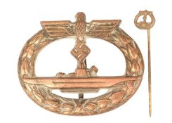 WWII SECOND WORLD GERMAN U-BOAT CREW BADGE