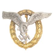 WWII SECOND WORLD WAR GERMAN LUFTWAFFE PILOT OBSERVERS BADGE