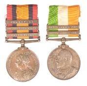 BOER WAR - KING & QUEENS SOUTH AFRICA MEDALS WITH CLASPS