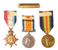 WWI FIRST WORLD WAR MEDAL TRIO - HAMPSHIRE REGIMENT