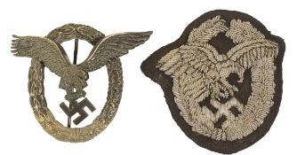 SECOND WORLD WAR GERMAN LUFTWAFFE PILOT QUALIFICATION BADGES