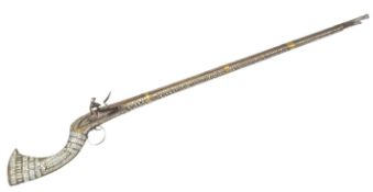 18TH CENTURY NORTH AFRICAN JEZAIL FLINTLOCK MUSKET