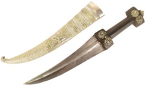 EARLY 20TH CENTURY KURISH MARSH ARAB SILVER JAMBIYA