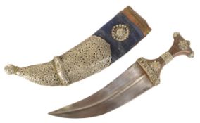 19TH CENTURY RHINO HILTED JAMBIYA DAGGER