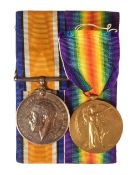 WWI FIRST WORLD WAR MEDAL PAIR - LOYAL NORTH LANCASHIRE REG