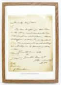 CHARLES WILLIAM VANE (BORN CHARLES STEWART) - 1814 NAPOLEONIC INTEREST SIGNED MANUSCRIPT LETTER