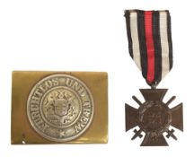 WWI FIRST WORLD WAR GERMAN HONOUR CROSS & WURTTEMBERG BELT