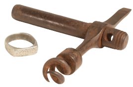 19TH CENTURY ENFIELD MUSKET TOOL & ZEPPLIN RING