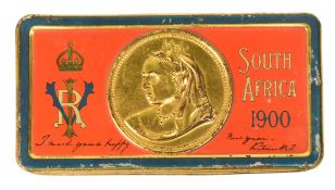 BOER WAR QUEEN VICTORIA CHOCOLATE TIN WITH CONTENTS