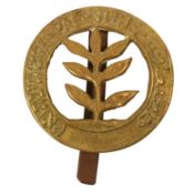 POST WAR CIRCA 1942-48 PALESTINE REGIMENT CAP BADGE