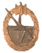 SECOND WORLD WAR GERMAN KRIEGSMARINE COASTAL ARTILLERY BADGE