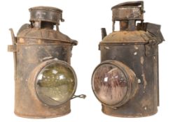 TWO VINTAGE BRITISH RAILWAY LAMPS