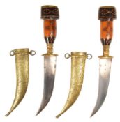 PAIR OF SECOND WORLD WAR PERIOD SYRIAN JAMBIYA DAGGERS