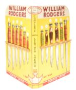 VINTAGE WILLIAM ROGERS HUNTING KNIFE CARDBOARD SHOP DISPLAY