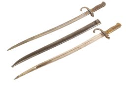 TWO 19TH CENTURY FRENCH CHASSEPOT RIFLE BAYONET