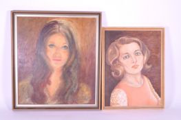 TWO VINTAGE 20TH CENTURY OIL ON BOARD CANVAS PORTRAIT SUDIES
