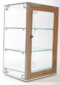 SEAL - MID CENTURY GLAZED WITH PINE DOOR TABLE TOP DISPLAY CABINET