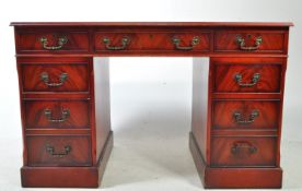 GEORGE III STYLE TWIN PEDESTAL DESK