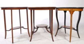 THREE EDWARDIAN INLAID OCCASIONAL TABLES