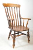 VICTORIAN 19TH CENTURY BEECH & ELM WOOD WINDSOR ARMCHAIR