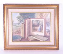 TONY APPLEBY - UNDER THE WILLOW - 20TH CENTURY OIL ON CANVAS PAINTING