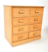 EARLY 20TH CENTURY GOLDEN OAK WOOD OFFICE FACTORY PEDESTAL CHEST OF DRAWERS