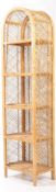 MID CENTURY ARCHED TOP WICKER & BAMBOO SHELVES