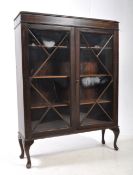 EARLY 20TH CENTURY EDWARDIAN MAHOGANY & GLAZED CHINA DISPLAY CABINET