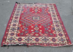 EARLY 20TH CENTURY KAZAK WOOLLEN FLOOR CARPET RUG