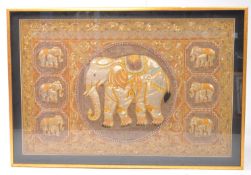 LARGE BURMESE KALAGA FRAMED & GLAZED WALL HANGING