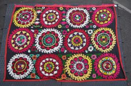 VINTAGE 20TH CENTURY UZBEK SUZANI EMBROIDERED TEXTILE
