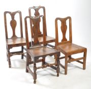 COLLECTION OF FOUR 18TH / EARLY 19TH CENTURY OAK FARM HOUSE CHAIRS